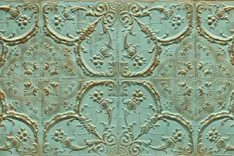 Artstone | Versailles Feu Vert D’or yeşil ve altın tonlu 3D karo dekoratif duvar paneli