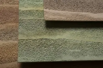 Artstone | Artstone Rammed series decorative wall panels with rammed earth look in green, earth, and beige tones