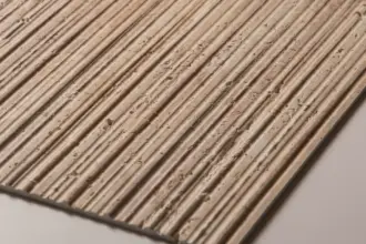 Artstone | Beige Lexend Travertine mineral-based decorative 3D wall panel with fine rhythmic linear texture