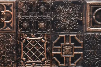 Artstone | Victorian Noir Bronze K 23673 3D karo duvar paneli klasik dekoratif duvar kaplama