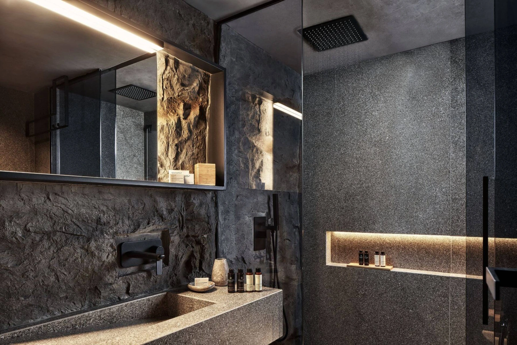 Artstone | Roca Natura Rock surface in Nema Design Hotel bathroom design