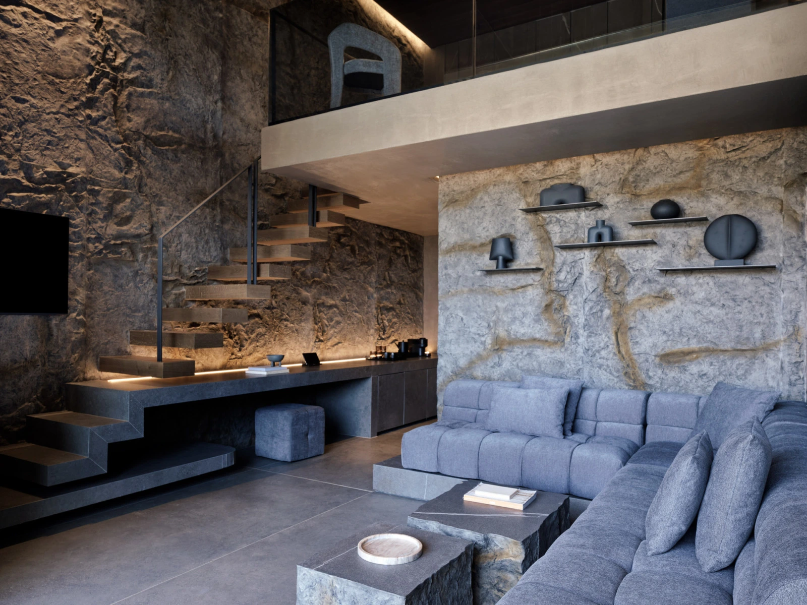 Artstone | Roca Natura Rock wall panel in Nema Design Hotel living area