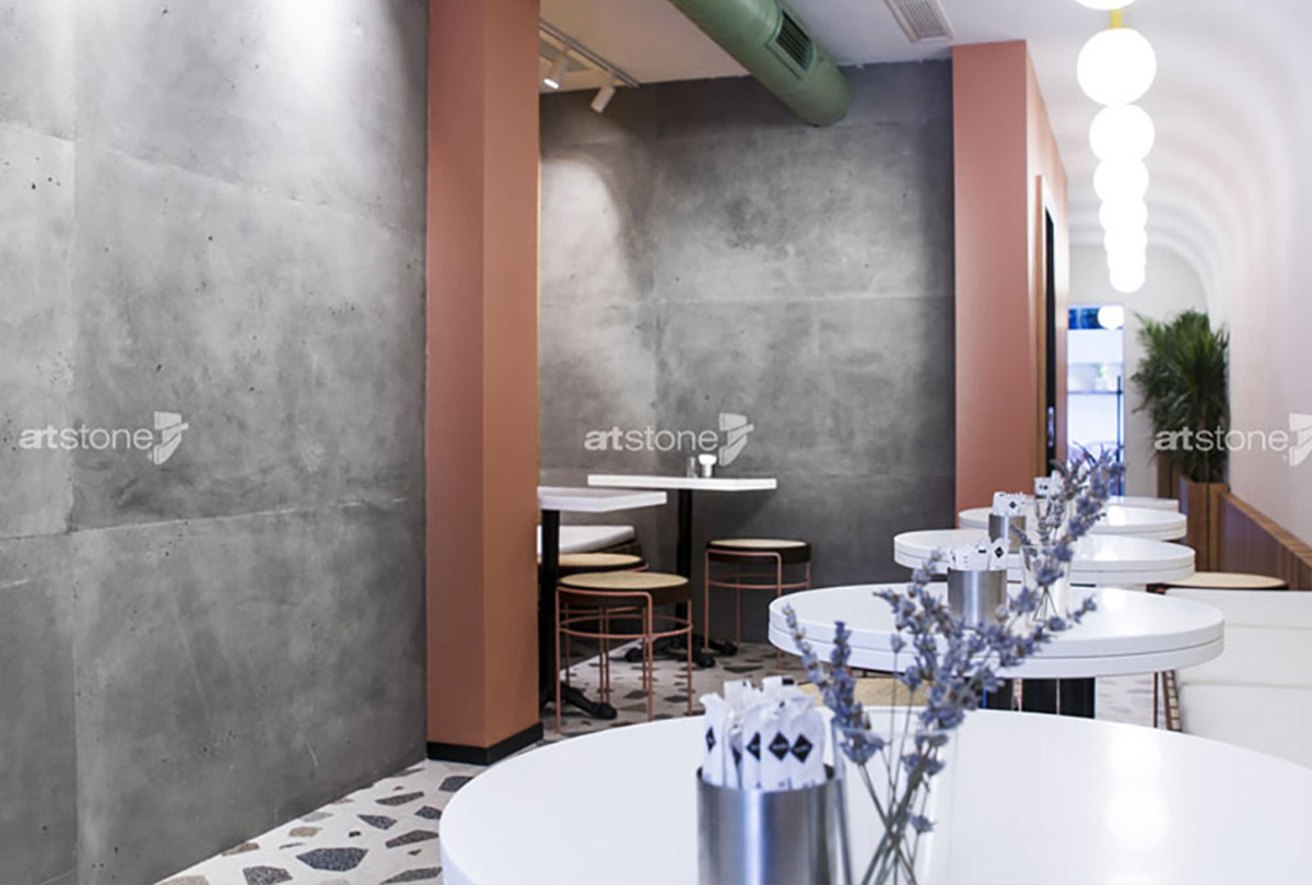 Minimalist Walls With Exposed Concrete Appearance: Lil ‘ Bake Fashion