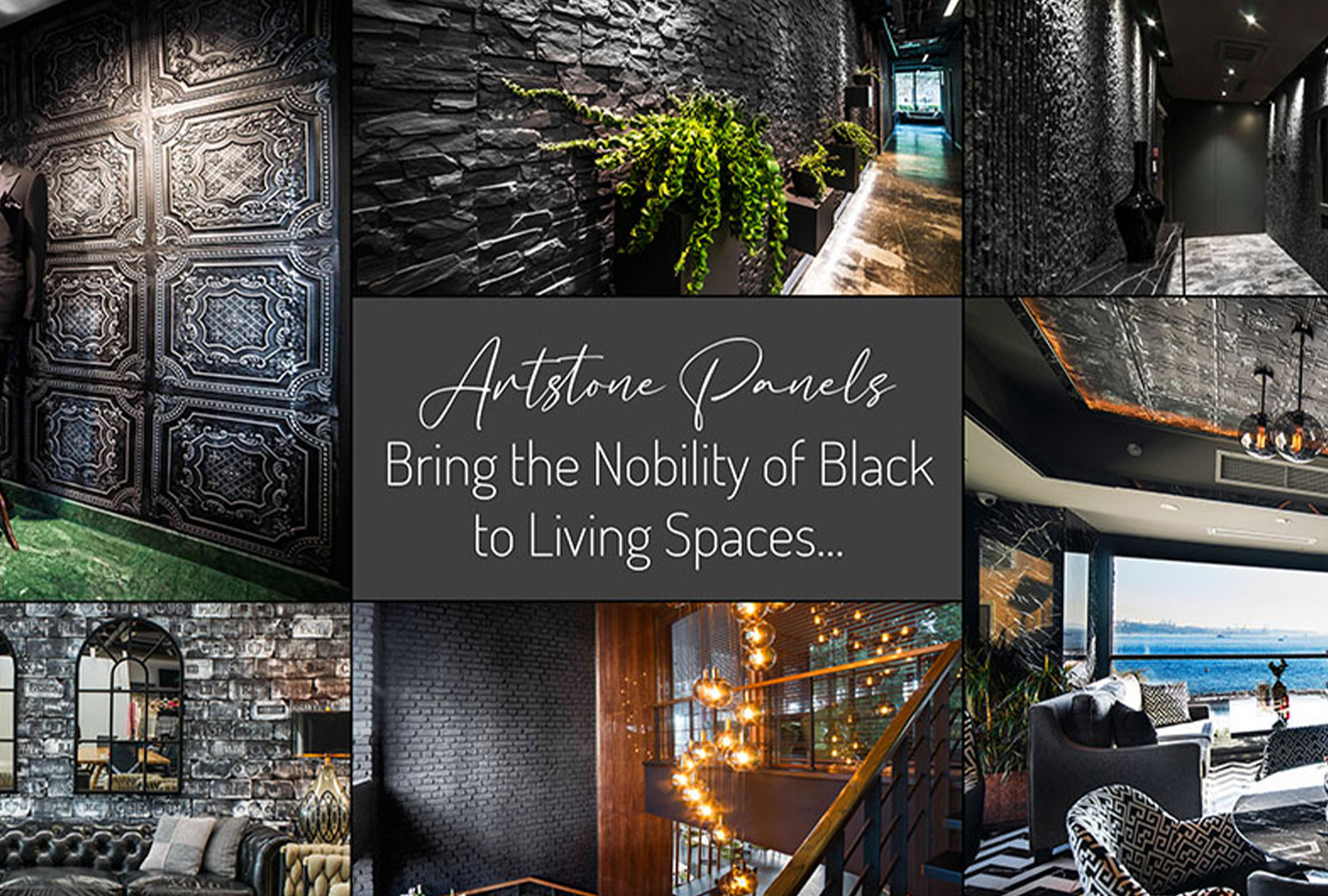 Artstone Paneller Yaşam Alanlarına Siyahın Asaletini Taşıyor..