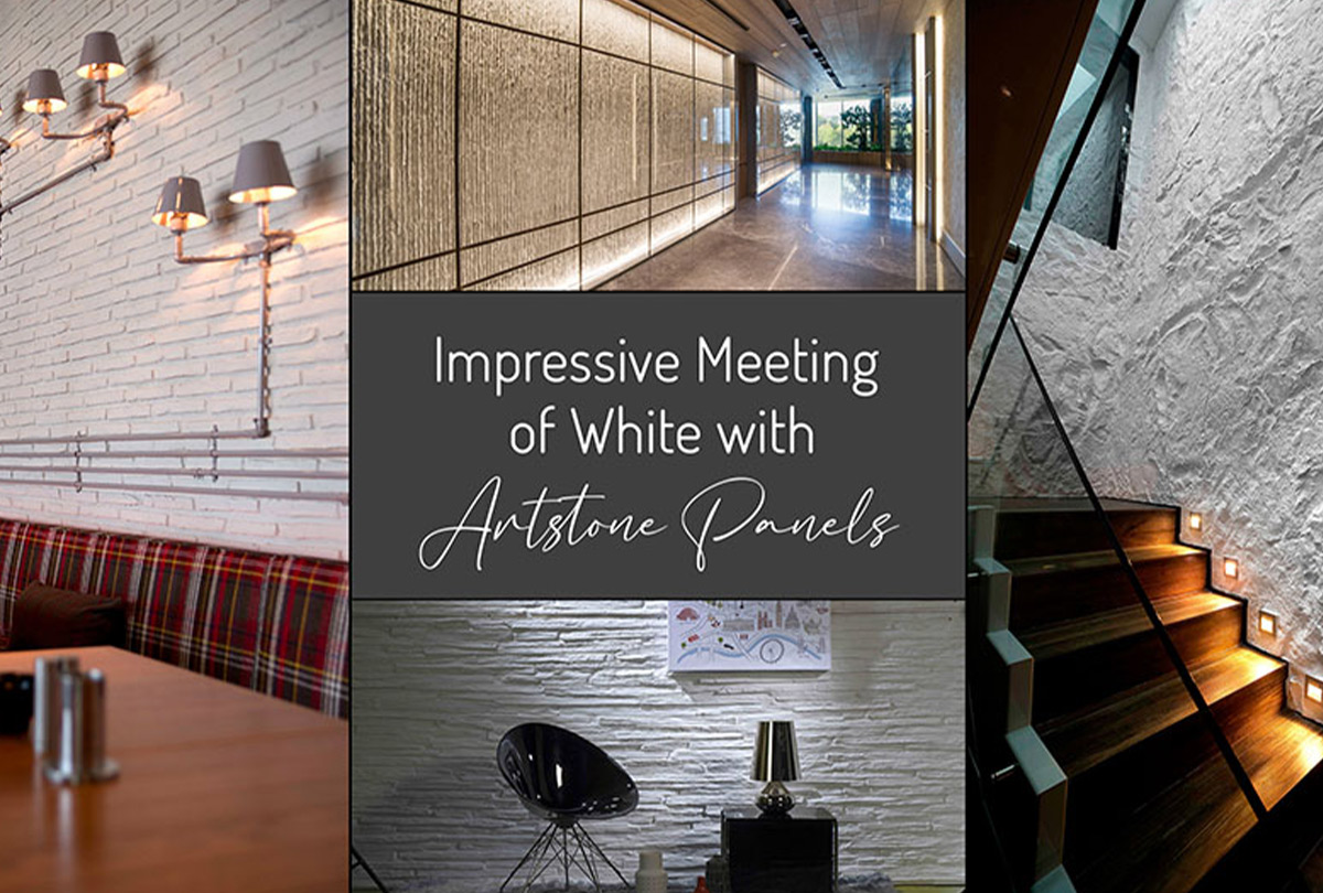 The Striking Textures of Artstone Panels Combine With The Nobility Of White