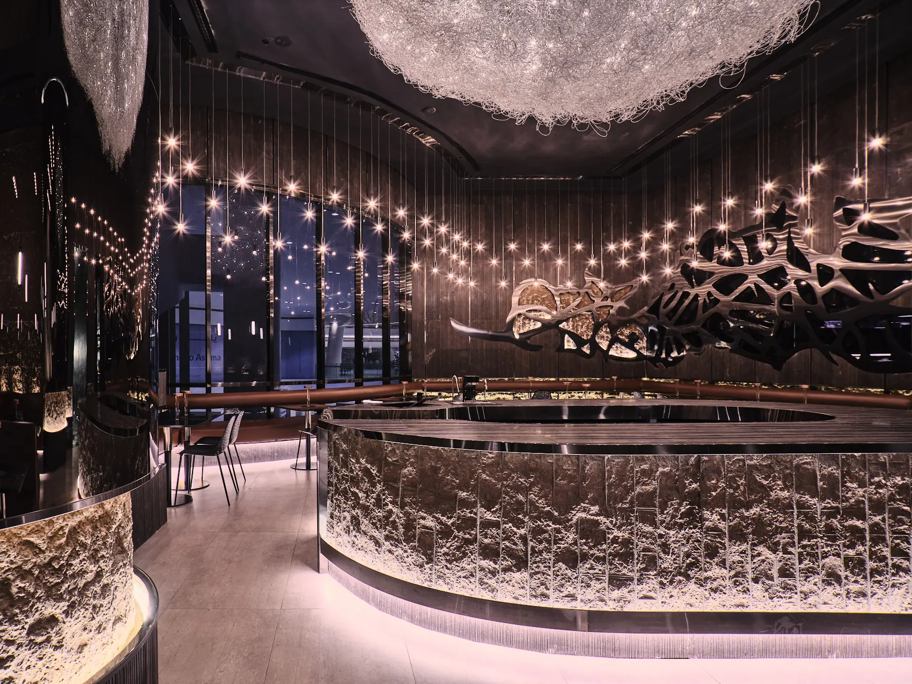 Artstone | Artstone decorative wall surfaces in the interior of MJ Restaurant Kuwait